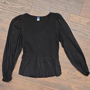 Old Navy Black V-Neck Blouse
